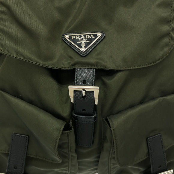 Auth Prada - Dark Green Black Nylon #99191P75B - Picture 10 of 13